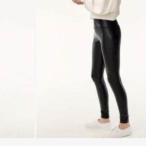 Aritzia Wilfred Free olive green pleather skinny pants